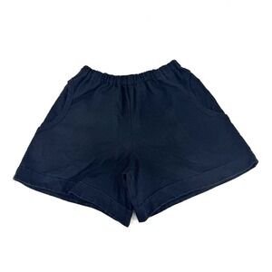 Hearts Desire Black Linen High Waisted‎ Elastic Waist Shorts Womens Small